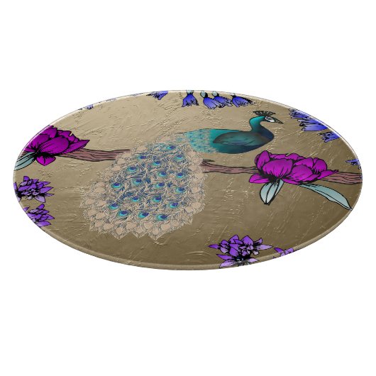 pauw in goud snijplank (Hoek)