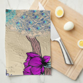 pauw in goud theedoek (Quarter Fold)