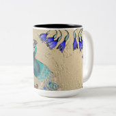 pauw in goud tweekleurige koffiemok (Voorkant rechts)