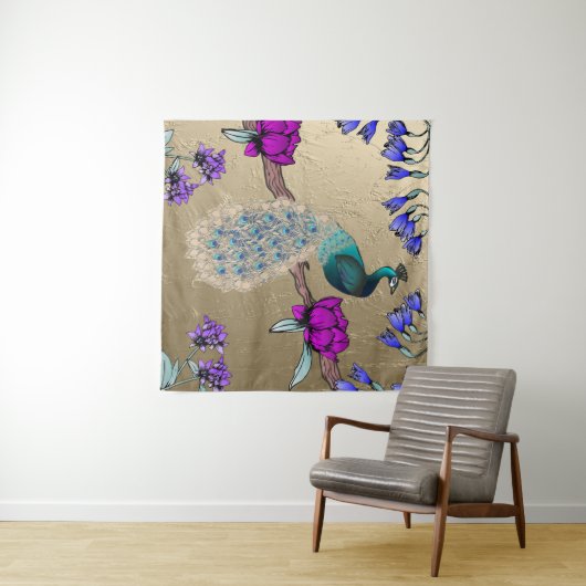 pauw in goud wandkleed (In Situ (horizontaal))