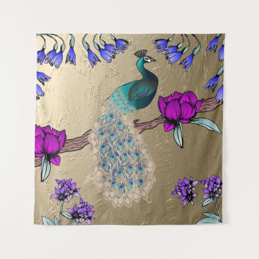 pauw in goud wandkleed (Voorkant)