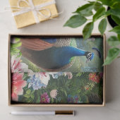 Pauw in regenwoud decoupage tissuepapier (Geschenk)