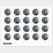 Pauw in volle bloei ronde sticker (Vel)