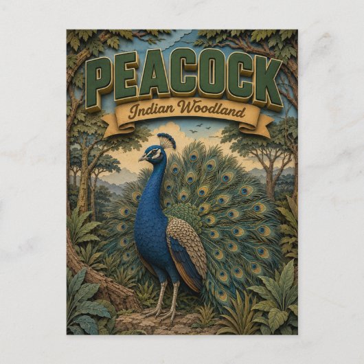 Pauw Indische Bos POPCUT Briefkaart (Voorkant)