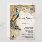 Pauw iriserende veren art nouveau kaart (Voorkant)