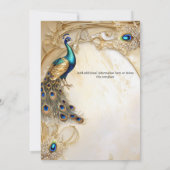 Pauw iriserende veren  art nouveau kaart (Achterkant)