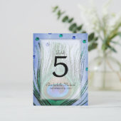  Pauw Juwelen Blauw Trouwtafel Nummer Briefkaart (Staand voorkant)
