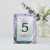 Pauw Juwelen Paarse Trouwtafel Nummer Briefkaart (Staand voorkant)