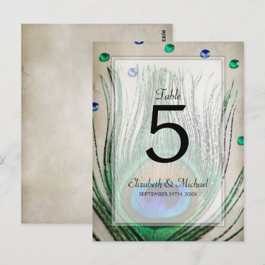 Pauw Juwelen Tan Trouwtafel Nummer Briefkaart (Voorkant / Achterkant)