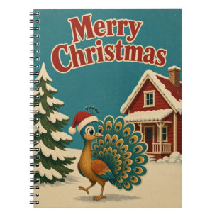 Pauw Kerstmis Rode Cottage Dier Notitieboek