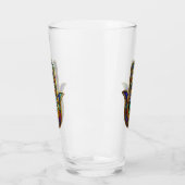 Pauw Kleur Bloemblaadjes Hamsa Groen Derde Oog Glas (Links)