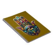 Pauw Kleuren Hamsa met Gouden Derde Oog Notitieboek (Rechterzijde)