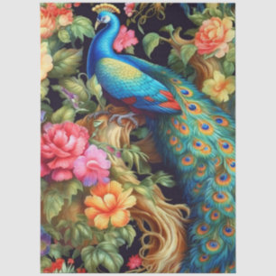 Pauw Kleurrijk Bloemendecoratie Decoupage Tissuepapier