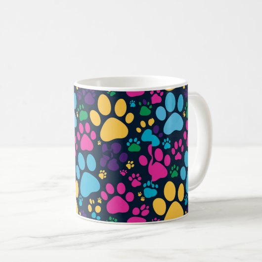 Pauw kleurrijk patroon koffiemok (Voorkant rechts)