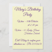 Pauw Kunst Waterverf Verjaardagsuitnodiging Kaart (Achterkant)