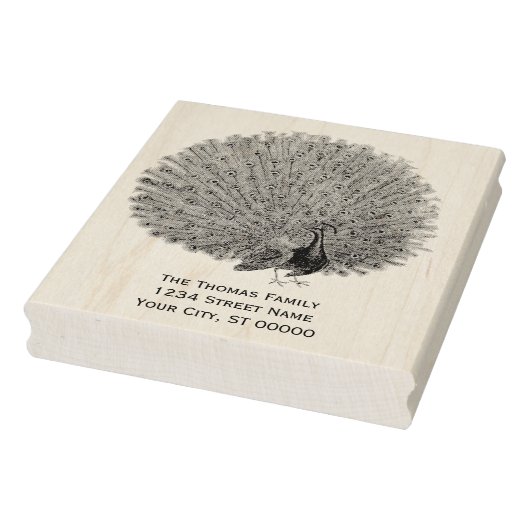 Pauw laat zijn veren zien Retouradres Rubberstempel (Stempel)