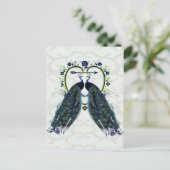 Pauw liefde hart, pauw briefkaart (Staand voorkant)