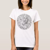 Pauw Mandala Ontwerp T-shirt (Voorkant)