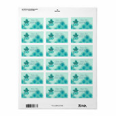 Pauw Maskerade Feest Bal Turquoise Veren Etiket (Full Sheet)