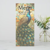 Pauw Maximalistische Fantasie Luxe Trouwmenu Menu (Staand voorkant)