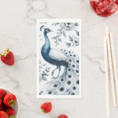 Pauw met blauwe bloemen servet (Insitu)