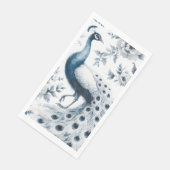 Pauw met blauwe bloemen servet (Hoek)