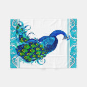 Pauw met blauwe rand Deken (Voorkant (Horizontaal))