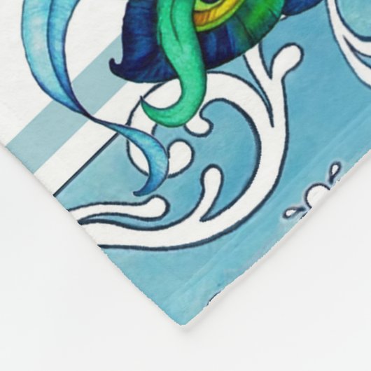 Pauw met blauwe rand Deken (Hoek)