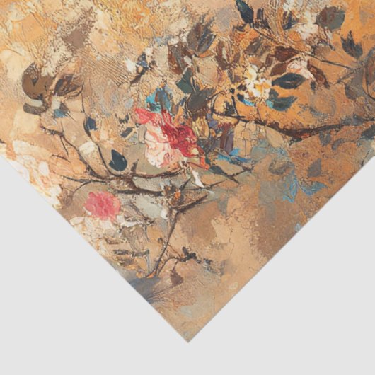 Pauw met Blush Pink Roses Decoupage Tissuepapier (Detail)