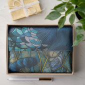 Pauw met een Glazen in lood achtergrond Decoupage Tissuepapier (Geschenk)