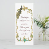 Pauw met gouden barokframe uitnodigingskaart kaart (Staand voorkant)