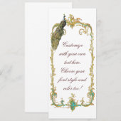 Pauw met gouden barokframe uitnodigingskaart kaart (Voorkant / Achterkant)