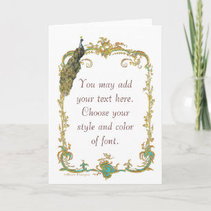 Pauw met Gouden Lijst Art Print Kaart