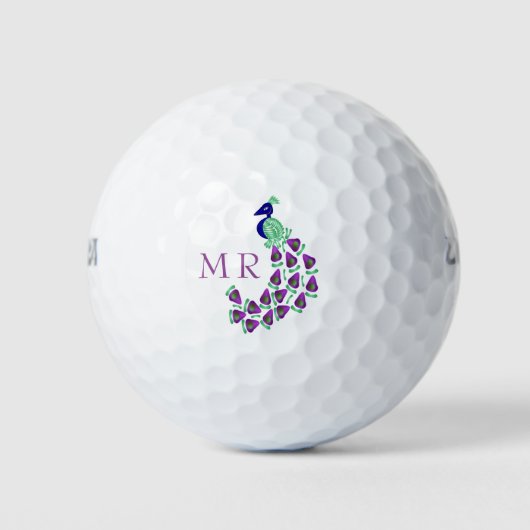 pauw met monogram golfballen (Voorkant)