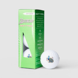Pauw Met Paarse Bloemen Golfballen