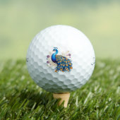 Pauw Met Paarse Bloemen Golfballen (Insitu Shirt)
