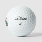 Pauw Met Paarse Bloemen Golfballen (Logo)