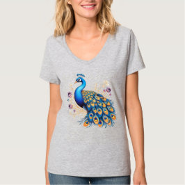 Pauw Met Paarse Bloemen T-shirt