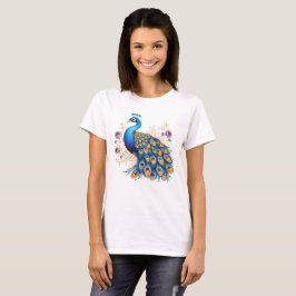 Pauw Met Paarse Bloemen T-shirt