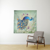 Pauw Met Paarse Bloemen Wandkleed (In Situ (horizontaal))