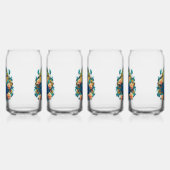 Pauw Met Perzikrozen Blikvorm Glas (Rechts)