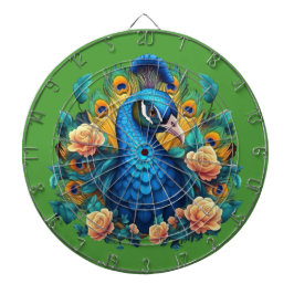 Pauw Met Perzikrozen Dartbord