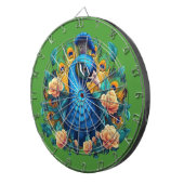 Pauw Met Perzikrozen Dartbord (Voorkant Rechts)