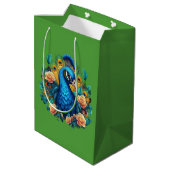 Pauw Met Perzikrozen Medium Cadeauzakje (Achterkant Gekanteld)
