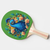 Pauw Met Perzikrozen Tafeltennisbatje (Zijkant)