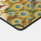  pauw met roze en Paarse klaprozen Bureaumat (Hoek)