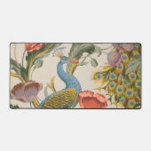  pauw met roze en Paarse klaprozen Bureaumat (Voorkant)