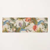 pauw met roze en Paarse klaprozen Yogamat (Voorkant (horizontaal))