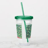 Pauw met uitgespreide staart schilderen acryl drinkbeker (Links)