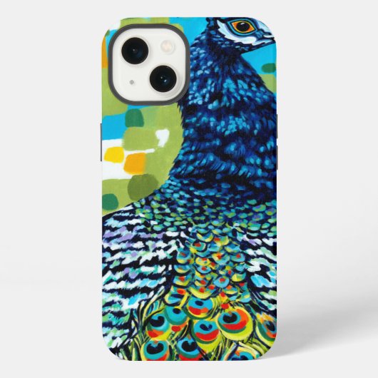 Pauw met veren II iPhone Hoesje (Achterkant)